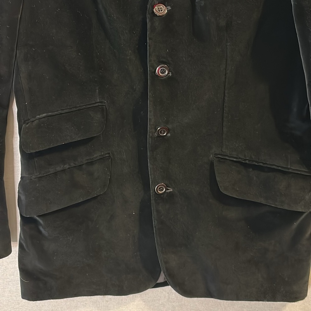 Kimo Men's Black Cotton Velvet Sport Coat Blazer Jacket Holiday - Picture 2 of 8